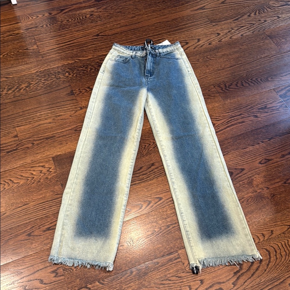 Soia & Kyo Blue and Cream Straight Leg Jeans